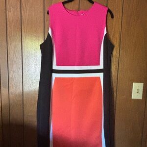 Calvin Klein Color-block Shift Dress Size 18W NWTS RP $99